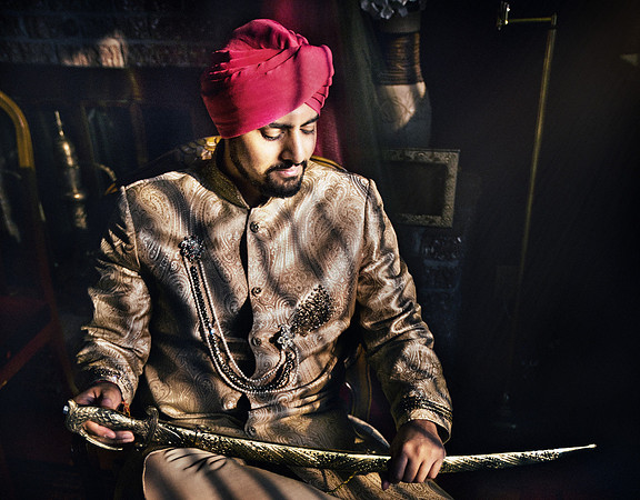 Indian Sikh groom on his wedding day in Montreal